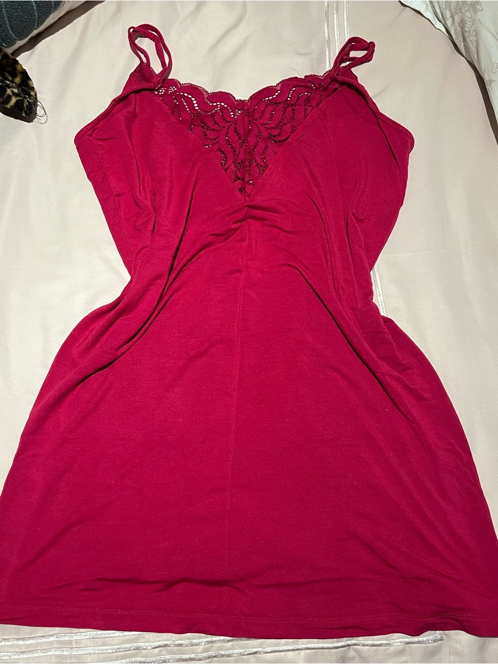 La Vie En Rose Lace-Trim Spaghetti Strap PJ Nightgown
